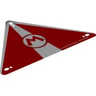 Sail, Triangle with Red 'M' Print, White