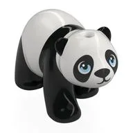 Animal, Panda, Adult with Bright Blue Eyes Print, White