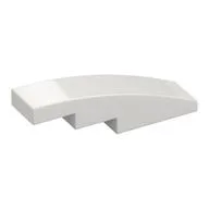 Brick Curved 4 x 1 No Studs [Stud Holder with Symmetric Ridges], White