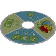 Disc for Duplo Spinner with Number Print, White