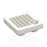 Tile Special 2 x 2 Inverted with King Boo, Barcode Print (Sticker), White