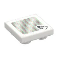 Tile Special 2 x 2 Inverted with Kamek and Barcode Print (Sticker), White