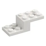 Bracket 5 x 2 x 1 1/3 with Holes, Pin Bottom, White