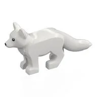 Animal, Snow Fox with Black Eyes Print, White