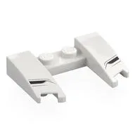 Brick Wedged, Curved 3 x 4 x 2/3 Cutout with Black Air Vents Print, White