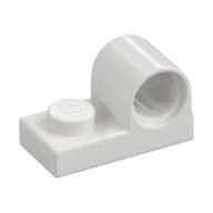 Plate Special 1 x 2 with Pin Hole on Top, White