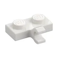 Plate Special 1 x 2 with Clip Horizontal on Side, White