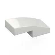 Brick Curved 2 x 1 No Studs [1/2 Bow], White