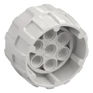 Wheel Hard Plastic, Treaded with 7 Pin Holes, Inner Ring (37mm D. x 22mm), White