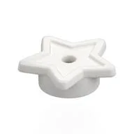 Tile, Star with Stud Holder, Pin Hole, White