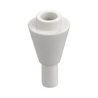 Cone 1 x 1 Inverted with Bar at Bottom (Ice Cream Cone), White