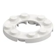 Plate Round 4 x 4 with 2 x 2 Round Opening, White