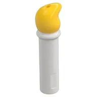 Duplo Candle with Yellow Flame Print, White