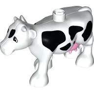 Duplo Animal Cow with Pink Udder Print, White