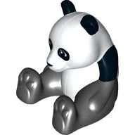 Duplo Animal Panda, Sitting, Rectangle Eyes, White