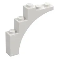 Brick Arch 1 x 5 x 4 [Continuous Bow, Raised Underside Cross Supports], White