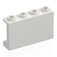 Panel 1 x 4 x 2 with Side Supports - Hollow Studs, White