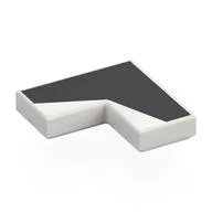Tile 2 x 2 Corner with Black Shapes Print, White