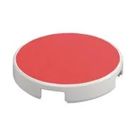 Tile Round 2 x 2 with Red Circle Print, White