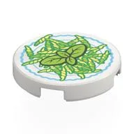 Tile Round 2 x 2 with Trofie Print, White