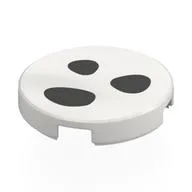 Tile Round 2 x 2 with Black Dalmatian Spots Print, White