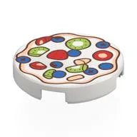 Tile Round 2 x 2 with Pavlova Print, White