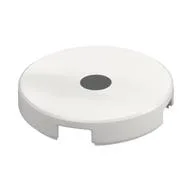 Tile Round 2 x 2 with Center Black Dot/Pupil/Eye Print, White