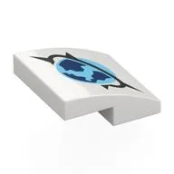 Brick Curved 2 x 2 x 2/3 with Arctic Explorer Symbol Print, White