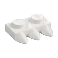 Plate Special 1 x 2 with Three Teeth [Tri-Tooth], White