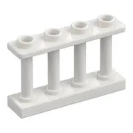 Fence Spindled 1 x 4 x 2 [4 Top Studs], White