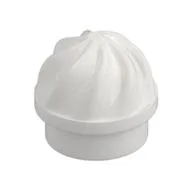 Plate Round 1 x 1 Swirled Top, White