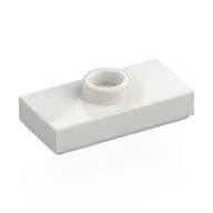 Plate Special 1 x 2 with 1 Stud with Groove and Inside Stud Holder (Jumper), White