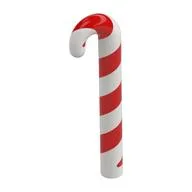 Candy Cane with Red Stripes Pattern, White