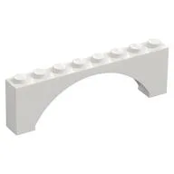 Brick Arch 1 x 8 x 2 Raised, White