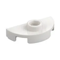 Plate Special Round 1 x 2 Half Circle with Stud (Jumper), White