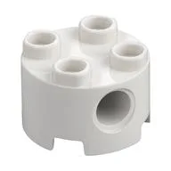 Brick Round 2 x 2, Pin Holes, White