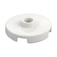 Plate Special Round 2 x 2 with Center Stud (Jumper Plate), White