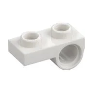 Plate Special 1 x 2 with Pin Hole Underneath, White