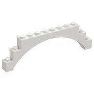 Brick Arch 1 x 12 x 3 Raised Arch with 5 Cross Supports, White