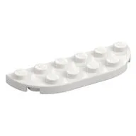 Plate Round Corners 2 x 6 Double, White
