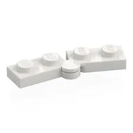 Hinge Plate 1 x 4 Swivel Top / Base - Hollow Clip [Complete Assembly], White