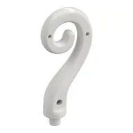 Animal Body Part / Plant, Tail / Vine Curled with Bar, White