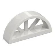 Window 1 x 4 x 1 2/3 with Spoked Rounded Top, White