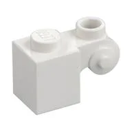 Brick Special 1 x 1 with Scroll with Open Stud, White