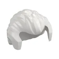 Hair Short Swept Back with Sideburns and Widow's Peak, White