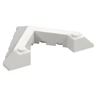 Brick Wedged, Sloped 45° 6 x 8 with Pointed Cutout, White