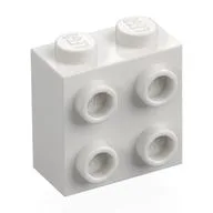 Brick Special 1 x 2 x 1 2/3 with 4 Studs on 1 Side, White