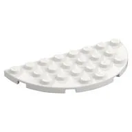 Plate Round Half 4 x 8, White