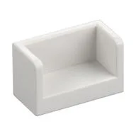 Panel 1 x 2 x 1 with Rounded Corners and 2 Sides, White