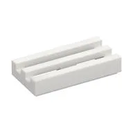 Tile Special 1 x 2 Grille with Bottom Groove, White